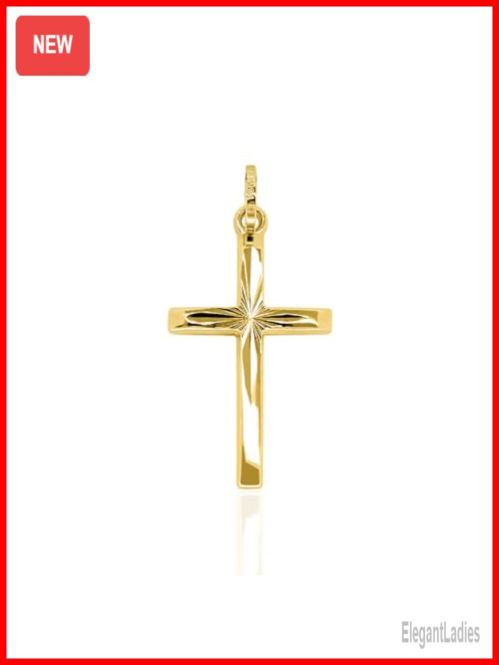 14k Yellow Gold Cross Pendant Charm Made in Italy Small Crucifix Necklace